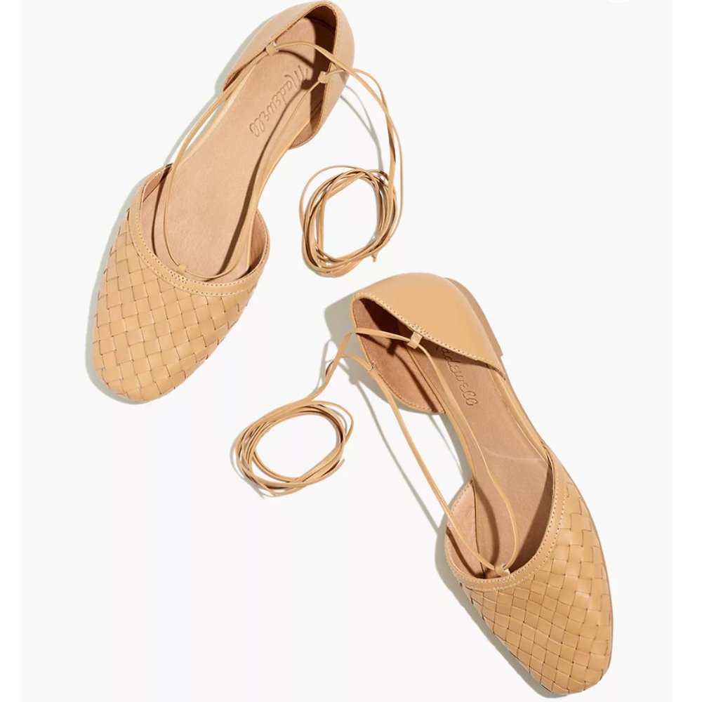 Madewell Celina Lace-Up Flat 10 Beige
